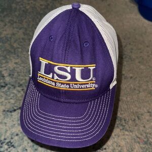 Men's The Game Purple LSU Tigers Benchmark Trucker Adjustable Snapback Hat C